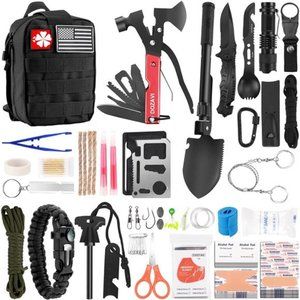 Gift for Father's Day Men Dad Husband,142 Pcs Survival Kit and First Aid Kit